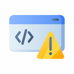 Wall Mural - error message alert code program single isolated icon with smooth style