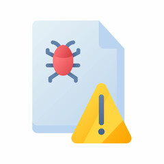 Wall Mural - bug detector report alert warning single isolated icon with smooth style