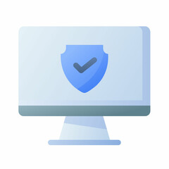 Wall Mural - desktop shield safe protected security single isolated icon with smooth style
