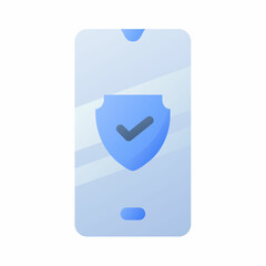 Wall Mural - phone shield security protected single isolated icon with smooth style