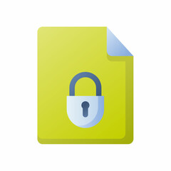 Wall Mural - encrypted document with lock secure single isolated icon with smooth style