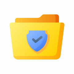 Wall Mural - folder secure shield encryption single isolated icon with smooth style
