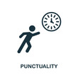 Punctuality icon. Monochrome sign from work ethic collection. Creative Punctuality icon illustration for web design, infographics and more