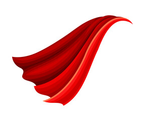 Canvas Print - Red Cloak or Cape as Loose Silk Garment Worn Over Clothing Vector Illustration