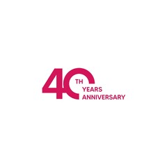 40 year anniversary logo design. vector - template - illustration