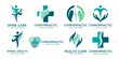 Chiropractic, massage, back pain and osteopathy icon set .logo design template