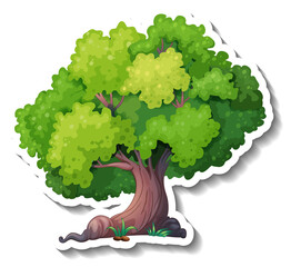 Canvas Print - Tree sticker on white background