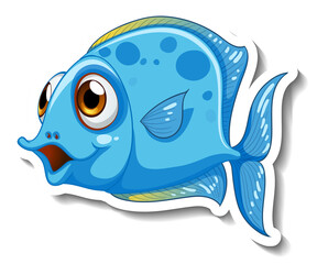 Wall Mural - Cute fish sea animal cartoon sticker