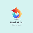 Colorful circle with arrow rewind logo
