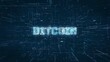 Bitcoin crypto currency title key word build on a binary code digital network background