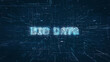 Big Data title key word build up animation on a binary code digital network background