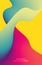 3D Abstract Wavy Background With Modern Gradient Colors. Motion Sound Wave. Vector Illustration For Banner, Flyer, Brochure, Booklet, Presentation Or Websites Design.