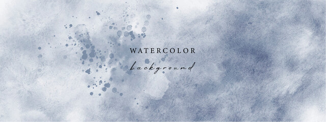 Wall Mural - Vector watercolor horizontal universal background with copy space for text