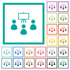 Poster - Classroom flat color icons with quadrant frames