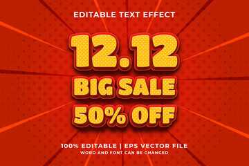 Wall Mural - Editable text effect - 12.12 Big Sale 3d template style premium vector