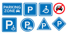 Vector Set Parking Signs. Map Parking Icon. Vector Set Parking Icons. Parking Place Sign