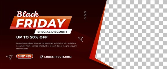 Black Friday sale banner cover template design.