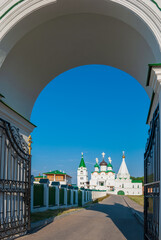 Wall Mural - Ascension Pechersky Monastery on a sunny day against the background of a blue sky. Nizhny Novgorod. Russia