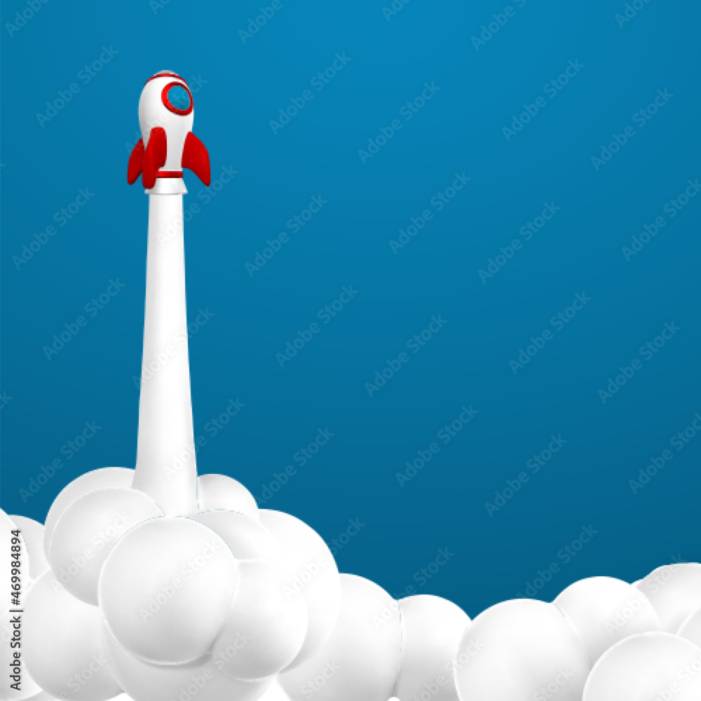 Digital Rocket Graphics 3d rocket spaceship render and draw by mesh. Realistic modern digital ...