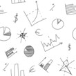 Vector seamless background. Doodle charts