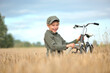 © Jacek - Smiling, little boy with a bicycle, a natural photo.