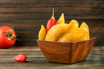 Poster - Delicious and traditional Colombian empanadas - Text space