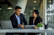 © David - Team of business people working together in the meeting room office, teamwork background charts and graphs banner, double exposure successful teamwork, business planning concept.