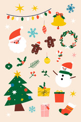 Sticker - Festive Christmas design element vector