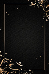 Festive gold frame template vector