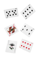 Wall Mural - Poker playing cards isolated on white background