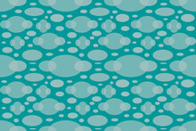 Seamless Abstract Wallpaper With Cute Pattern, Translucent Gray Oval Of Various Sizes Tiled On Cyan Color Background.