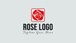 Rose logo inspiration. Aesthetic line art rose logo design for beauty care, skin care, spa, yoga, women fashion and beauty clinic treatment. Initial modern logo branding identity for feminine company.