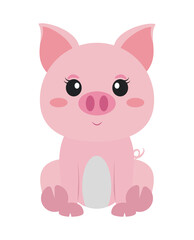 Wall Mural - cute pig cartoon