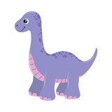 Fototapeta Dinusie - purple cute brachiosaurus
