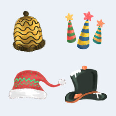 Sticker - Cute Christmas elements vector set