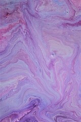 Wall Mural - Abstract background of lilac marble. Multicolored spots of acrylic paint, freely flowing and creating an interesting pattern. Bright color. Background for the cover of a book, laptop.