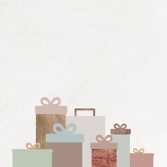 Sticker - New Year gift boxes on textured background vector