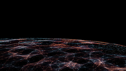Fototapete - Earth Logistics/3d Illustration. Connection lines Around Earth Globe, Futuristic Technology  Theme Background with Light Effect. Global International Connectivity Background