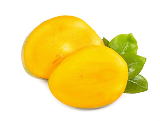 Sticker - juicy, fresh exotic fruit mango on a white background