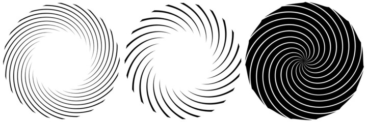 Aufkleber - Spiral, swirl, twirl element. Cochlear, vortex, vertigo design shape
