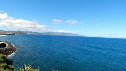 Wall Mural - rough wild coast of azores island sao miguel