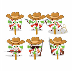 Poster - Cool cowboy twirl candy cartoon character with a cute hat