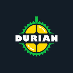 durian fruit logo flat vector