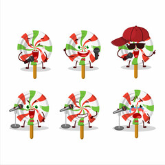 Sticker - A Cute Cartoon design concept of twirl candy singing a famous song