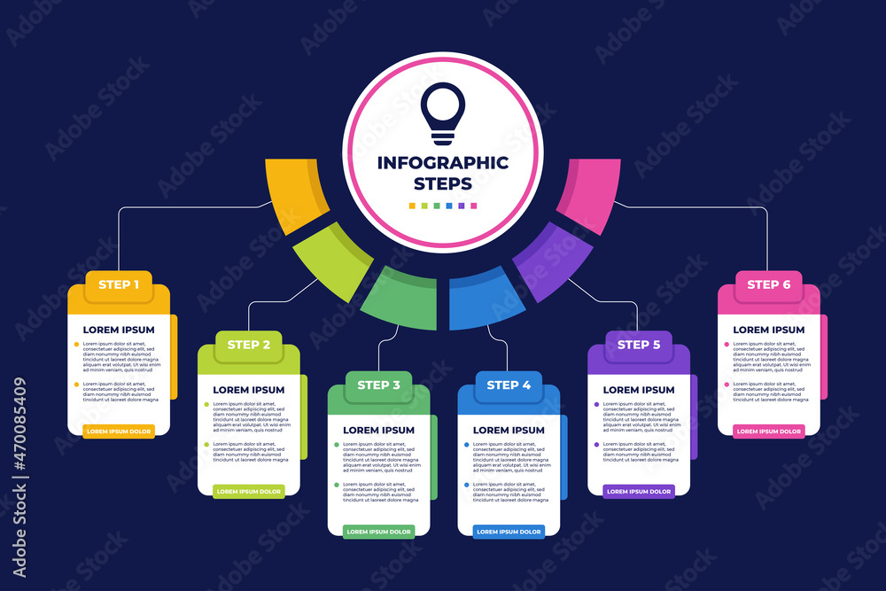 Business Steps Plan Infographic Template Stock Vector | Adobe Stock