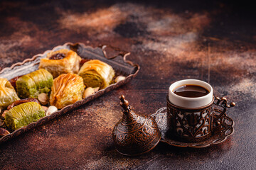 Wall Mural - Traditional turkish, arabic sweets baklava