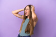 © luismolinero - Young Lithuanian woman isolated on purple background stressed overwhelmed