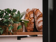 artisan bread on top of a shelf