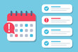 © stas111 - Calendar deadline with a list of completed cases and unfulfilled in a flat design