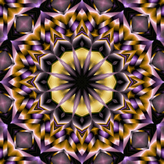 Wall Mural - 3d effect - abstract dodecagon fractal pattern 
